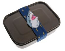 Box na desiatu Stainless Steel Lunchbox Boys Black Nickel Sharkie Jeune Premier 100% nehrdzavejúca oceľ luxusné prevedenie 21*7 cm
