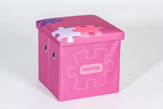 Úložný box na ortopedické podložky malý MUFFIK ružový nosnosť 30 kg 35*35*35 cm