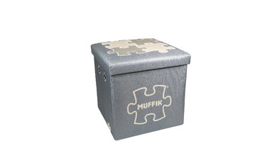 Úložný box na ortopedické podložky malý MUFFIK sivý nosnosť 30 kg 35*35*35 cm