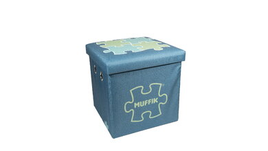 Úložný box na ortopedické podložky malý MUFFIK tyrkysový nosnosť 30 kg 35*35*35 cm