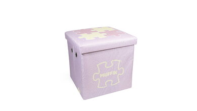 Úložný box na ortopedické podložky malý MUFFIK pastelovo ružový nosnosť 30 kg 35*35*35 cm