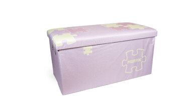 Úložný box na ortopedické podložky veľký MUFFIK pastelovo ružový nosnosť 30 kg 70*35*35 cm