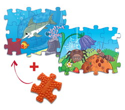 Senzorické puzzle Everlasting Podmorský svet a Hmyz MUFFIK na rozvoj jemnej motoriky Mečiar a Mravec