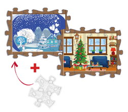 Senzorické puzzle Everlasting Štyri ročné obdobia Zima MUFFIK na rozvoj jemnej motoriky