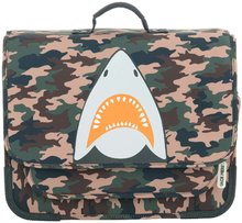 Servietă școlară Schoolbag Paris Large Camo Shark Jack Piers design ergonomic de lux de la 6 ani 38*32*15 cm