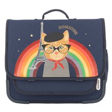 Školská aktovka Schoolbag Paris Large Paris Cat Jack Piers ergonomická luxusné prevedenie od 6 rokov 32*15*38 cm
