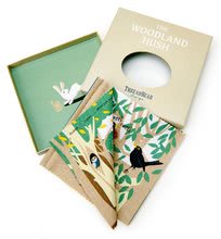 Carte textilă Woodland Hush Rag Book Threadbear cu 12 animale din pădure din bumbac 100% fin 17*17 cm în ambalaj cadou