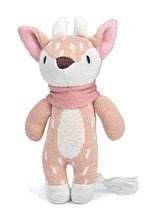 Bábika pletená jeleň Fearne Deer Knitted Baby Doll ThreadBear 18 cm z jemnej a mäkkej bavlny s darčekovým štítkom od 0 mes