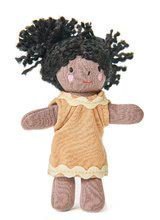 Păpușă de cârpă Mini Gigi Doll Threadbear din bumbac moale tricotat cu păr negru în cutie cadou de la 0 luni