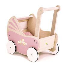 Drevený kočík Sweetiepie Dolly Pram Tender Leaf Toys s textilom pre 36 cm bábiku