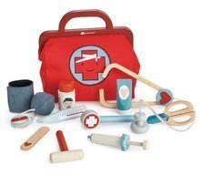Valiză medicală din lemn Doctor's Bag Tender Leaf Toys cu dispozitive medicale mască și plasturi