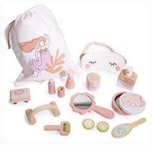 Set de baie din lemn pentru o păpușă Spa Retreat Set Tender Leaf Toys în geantă textilă cu 11 accesorii de la 3 ani TL8115