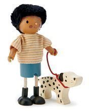 Drevená postavička so psíkom Mr. Forrester Tender Leaf Toys v pásikavom tričku 9*4*12 cm TL8149
