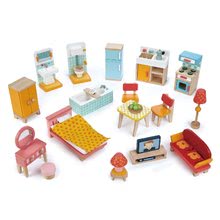 Drevený nábytok do domčeka pre bábiku Foxtail Villa Starter Furniture Set Tender Leaf Toys 22-dielna súprava