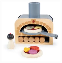 Cuptor de pizza din lemn Make Me a Pizza! Tender Leaf Toys cu bușteni și ingrediente de la 3 ani TL8244