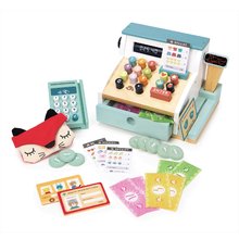 Drevený platobný terminál General Stores Till Tender Leaf toys so skenerom a doplnkami