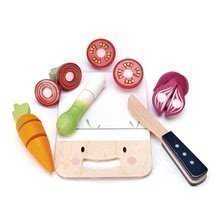 Cârpător din lemn cu legume Mini Chef Chopping Board Tender Leaf Toys cu cuțit pentru feliere