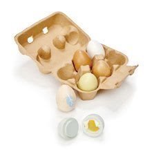 Dřevěná vajíčka Wooden Eggs Tender Leaf Toys 6 kusů v krabičce
