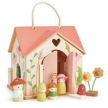 Căsuță de pădure din lemn Rosewood Cottage Tender Leaf Toys cu leagăn grădină și 4 figurine