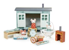 Dřevěná chatka pro myšky Secret Meadow Shepherds Hut Tender Leaf Toys z pohádky Merrywood Tales se 3 figurkami