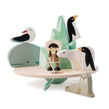 Fa úszó jéghegy állatkákkal Balancing Polar Circle Tender Leaf Toys és horgászó eszkimóval