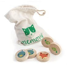 Drevené pexeso Clever Cat Memory Tender Leaf Toys 20 krúžkov s 10 zvieratkami od 18 mes