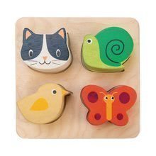 Forme de animal din lemn Touch Sensory Tray Tender Leaf Toys pe suport 4 feluri de la 18 luni