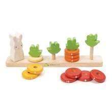 Morcov care crește Counting Carrots Tender Leaf Toys cu cercuri numerotate și iepuraș de la 18 luni