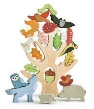 Drevený strom s rovnováhou Stacking Forest Tender Leaf Toys s 19 zvieratkami a lesnými plodmi 20*8*24 cm TL8409
