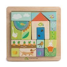 Puzzle din lemn grădină Garden Patch Puzzle Tender Leaf Toys în ramă cu imagini vopsite de la 18 luni