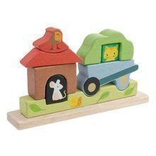 Fa mágneses puzzle kert Garden Magnetic Puzzle 3D Tender Leaf Toys festett ábrákkal 18 hó-tól