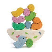 Dřevěná houpačka s ptáčky Rocking Baby Bird Tender Leaf Toys 6 ptáků a 5 vajíček od 18 měs