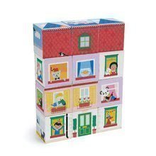 Cuburi din lemn viață în casă Dream house Blocks Tender Leaf Toys cu imagini vopsite detailat cu 12 bucăți de la 18 luni