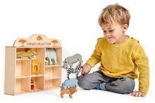 Fa vadon élő állatkák polcon 8 drb Safari set Tender Leaf Toys krokodil elefánt zebra antilop zsiráf orrszarvú víziló oroszlán