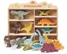 Drevené prehistorické zvieratá na poličke 24 ks Dinosaurs set Tender Leaf Toys 