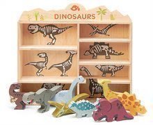 Animale preistorice din lemn pe raft 8 buc Dinosaurs set Tender Leaf Toys 