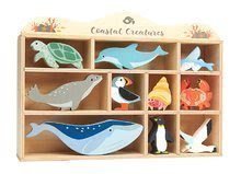 Dřevěná mořská zvířata na poličce 10 ks Coastal set Tender Leaf Toys 
