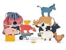 Animale domestice din lemn Stacking Farmyard Tender Leaf Toys 10 feluri adunate