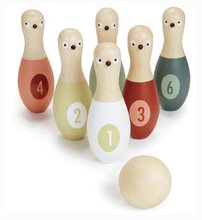 Drevené kolky s guľou Birdie Skittles Tender Leaf Toys 6 dielov v textilnej taške od 3 rokov TL8621