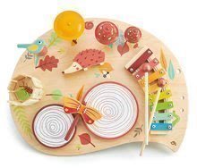 Măsuță muzicală din lemn Musical Table Tender Leaf Toys cu tobă fluier și xilofon