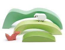 Fa dombok és völgyek Green Hills View Tender Leaf Toys három dombbal és bárányka rókával 24*9*8 cm TL8754