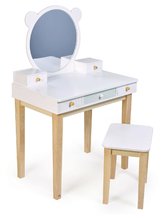 Măsuță cosmetică din lemn cu scaun Forest Dressing Table Tender Leaf Toys; oglindă și 5 sertare