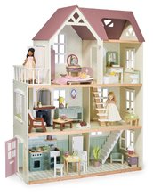 Căsuță din lemn pentru păpușă Mulberry Mansion Tender Leaf Toys cu 3 etaje 6 camere și mobilier d la 3 ani