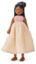 Dřevěná panenka v šatech Lola Wooden Doll Tender Leaf Toys s pohyblivýma rukama a nohama 25 cm výška