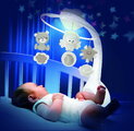 Hudobný kolotoč nad postieľku 3in1 Projector Musical Mobile Ecru Infantino s projektorom a nočným svetlom hnedý od 0 mes