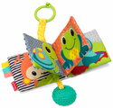 Textilná knižka Link & Squeak Animal Crinkle Book Infantino s hryzátkom od 0 mes