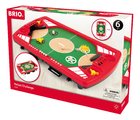Drevená hra pre dvoch Pinball Challenge BRIO červená s 5 kovovými guľôčkami a 2 bránkami od 6 rokov BRIO0198