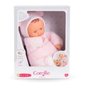Bábika medvedík Babibear Plush Starry Dreams Mon Doudou Corolle s ušatou čiapočkou s modrými očami a špúliace ústočká 28 cm od 0 mes