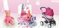 Kočík pre bábiku Maxi Cosi & Quinny 3v1 Smoby (65,5 cm rúčka) ružovo-modrý