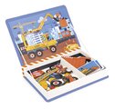 Magnetická kniha Na stavbe Construction Magnetibook Janod 50 magnetiek a 18 šablón